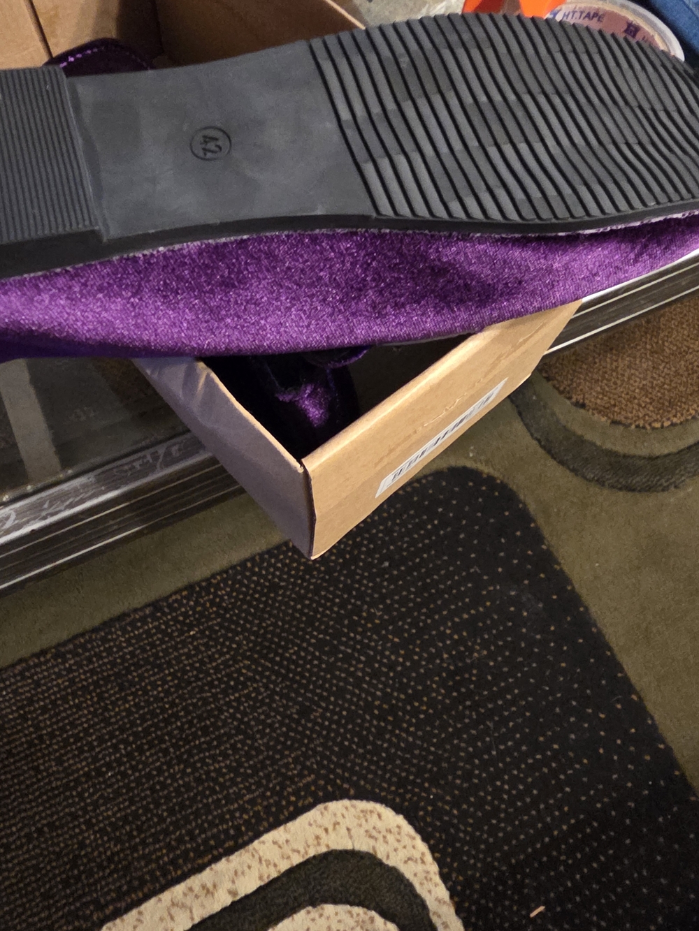 Source Unknown Purple Velvet Women's Slip-On Flats